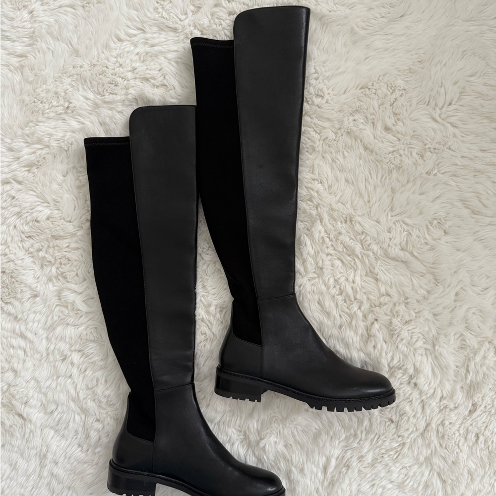 Stuart Weitzman Elegant Black Over-the-Knee Riding Boots
